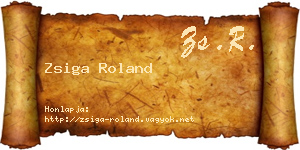Zsiga Roland névjegykártya